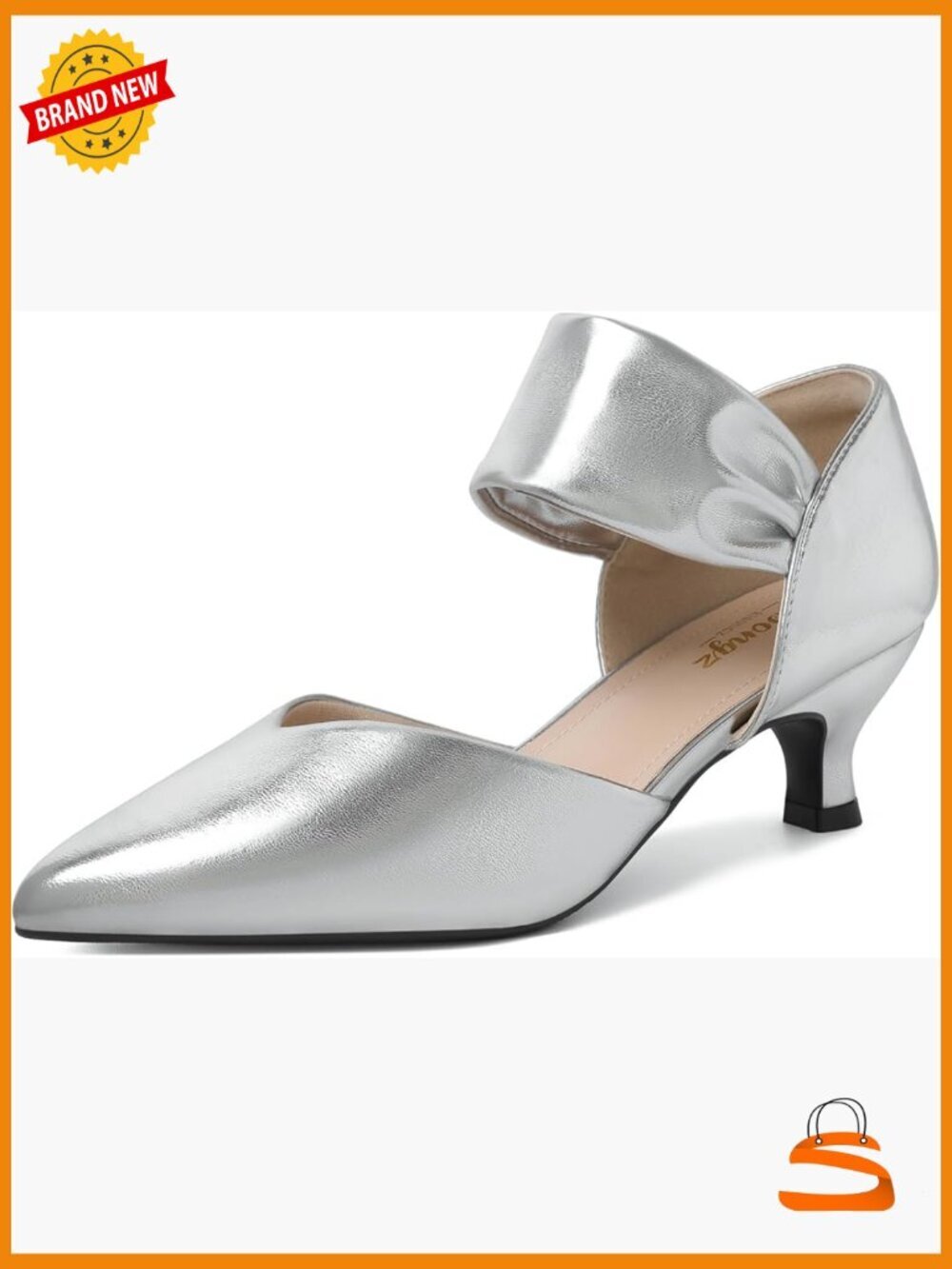 Closed Toe Kitten Heels Pointed Toe Comfortable Slip On Pumps Bridal Party